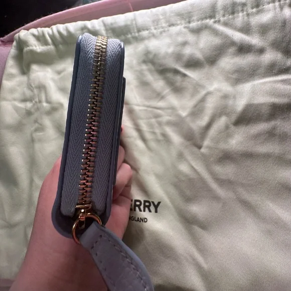 Burberry Blue Mini Zip Wallet - Picture 8 of 11
